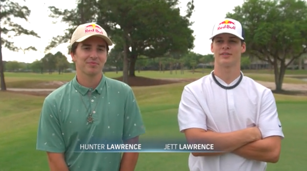 Supercross stars Hunter and Jett Lawrence face off in a round of golf